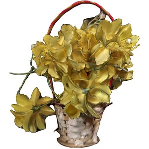 Yellow Flower Basket 3D model