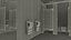 Public Toilet Interior Light 3D model