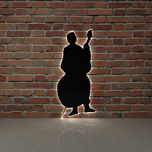 3D woman music viola model