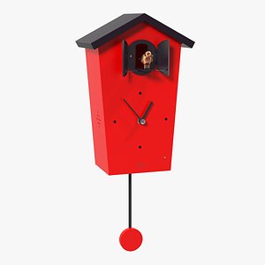 3D cuckoo clock red