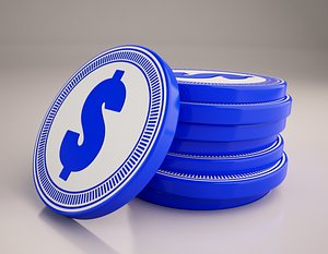 3d coins icon model
