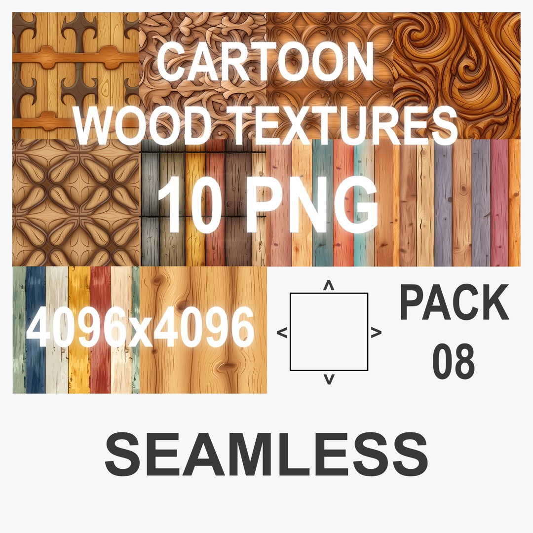 3D Mega Pack 1 - Cartoon Wood Textures - Seamless - 4k - TurboSquid 2141920