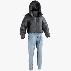 3D realistic women s jeans