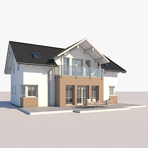 3D contemporary house model