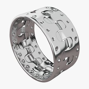 3D silver bracelet