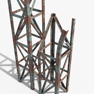 3D model rusty truss