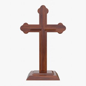 Wooden Desk Crucifix 3D model