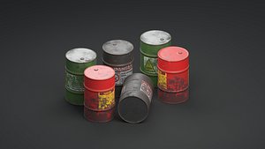3D Barrels Asset model
