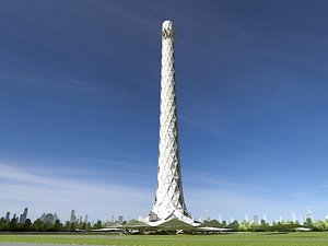 tall futuristic tower 3d max