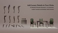 15 Curved Furniture Legs Kit plus Armchair and Modular Table