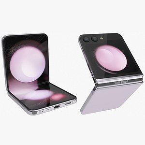 Samsung Galaxy Z Flip 5 Lavender Animated 3D model