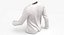 3D Long Sleeve Worn Male Crew Neck Pose 02 White Blank and Branded Heather