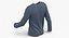 3D Long Sleeve Worn Male Crew Neck Pose 02 White Blank and Branded Heather