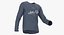 3D Long Sleeve Worn Male Crew Neck Pose 02 White Blank and Branded Heather