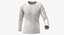 3D Long Sleeve Worn Male Crew Neck Pose 02 White Blank and Branded Heather