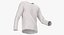 3D Long Sleeve Worn Male Crew Neck Pose 02 White Blank and Branded Heather
