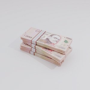 3D 200 Uruguayan peso Currency model