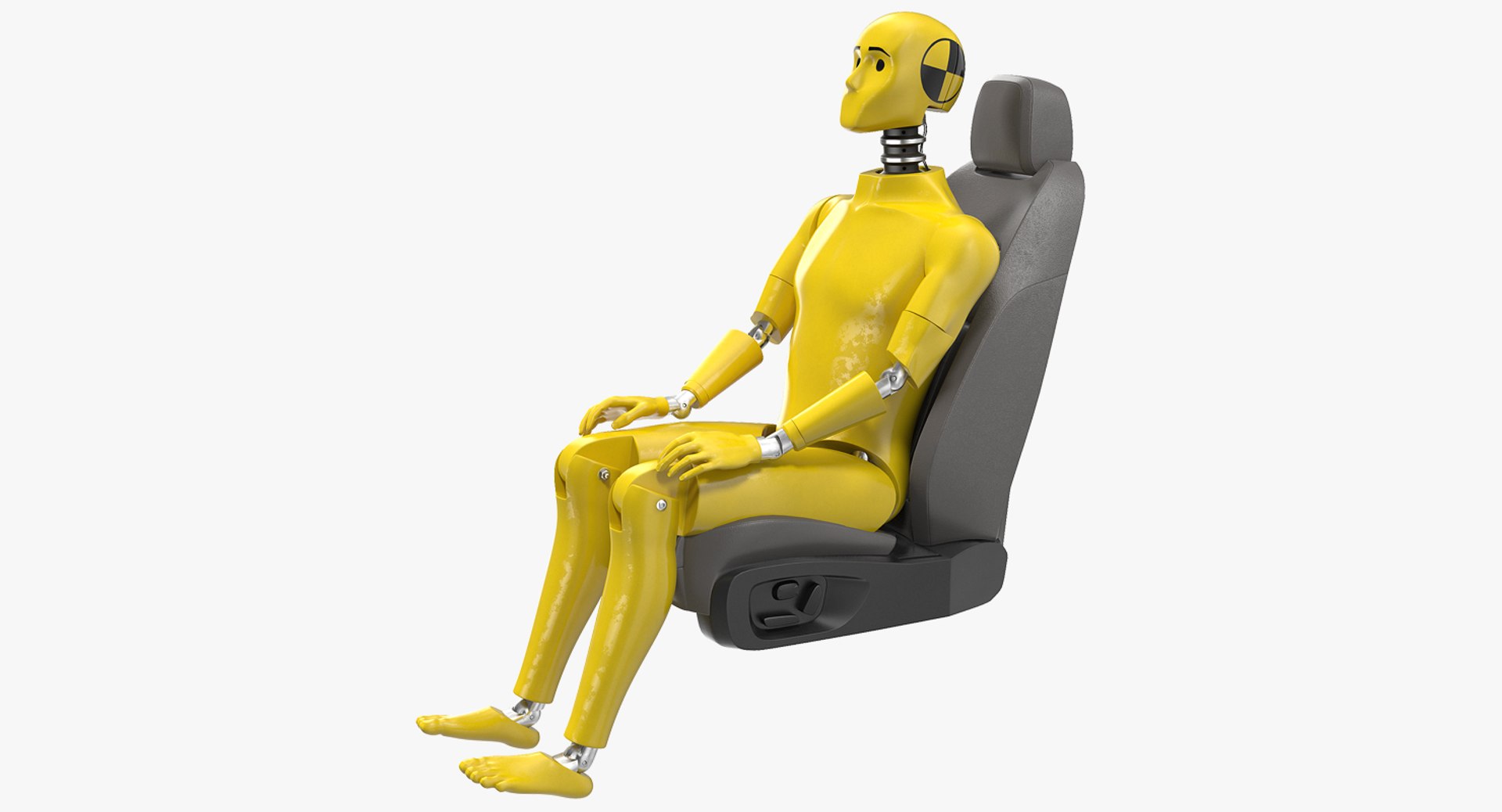 Crash Test Dummy in Car Seat 3D Model 3D model preview