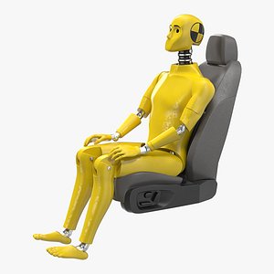 Crash Test Dummy in Car Seat 3D Model