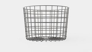 Round metal storage basket Black model
