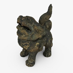 iron chinese lion c4d