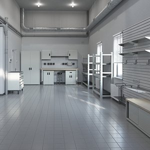 Big Home Garage Interior Vray
