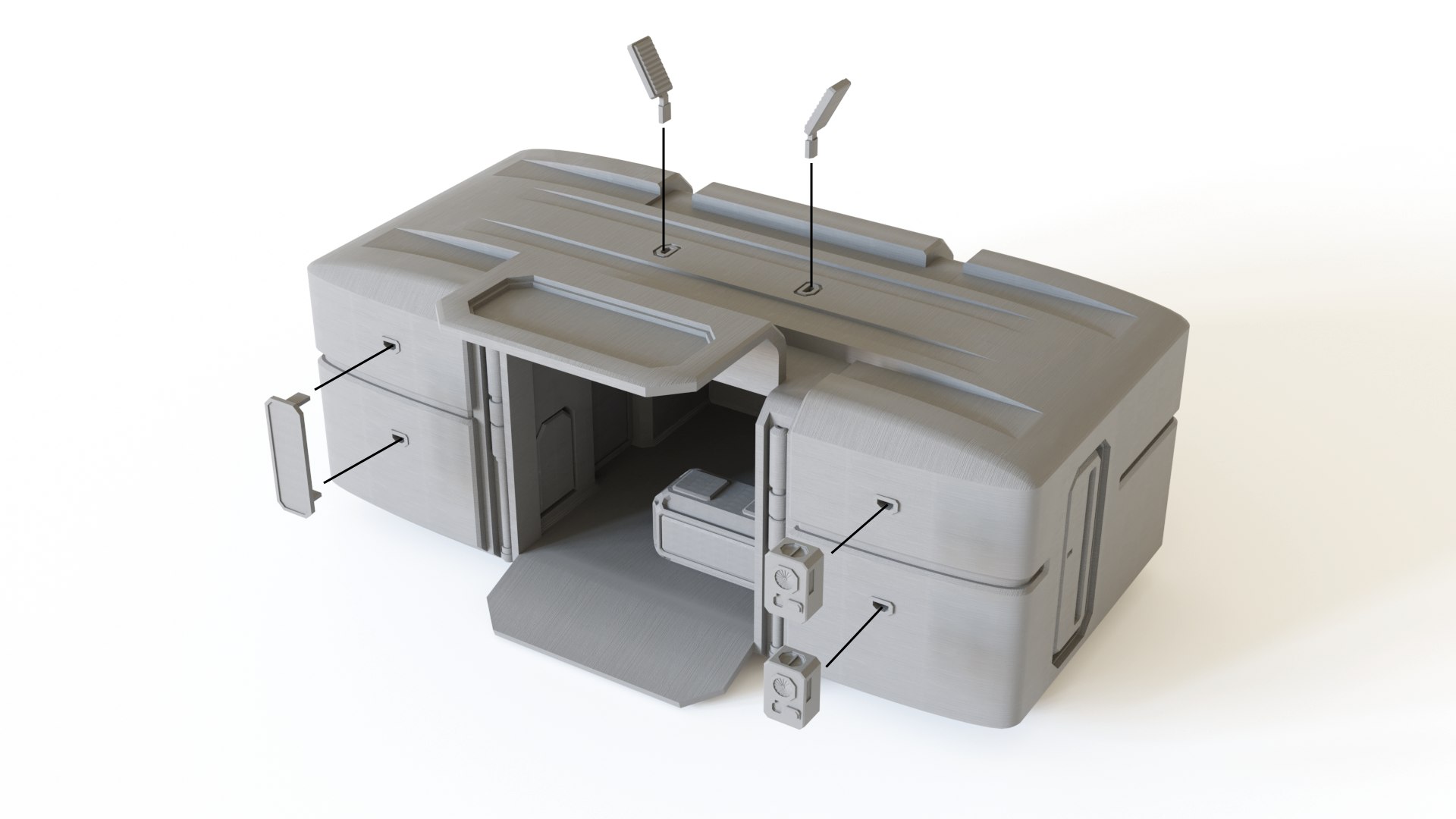Colony Modules Tabletop Scenery 3D Model - TurboSquid 1560373