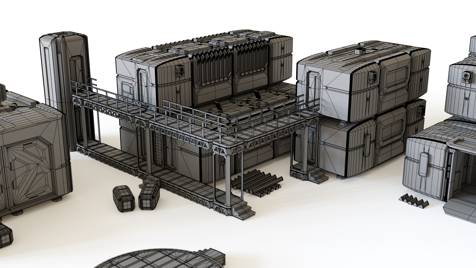 Colony Modules Tabletop Scenery 3D Model - TurboSquid 1560373