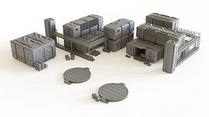 colony modules tabletop scenery 3D model