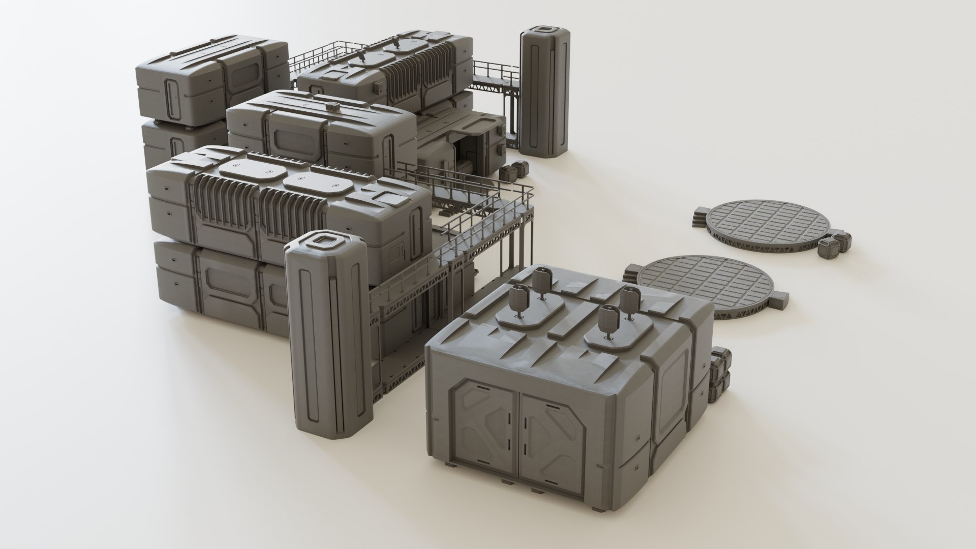 Colony Modules Tabletop Scenery 3D Model - TurboSquid 1560373