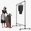 Housekeeper with Trouser Press and Clothes Rack 3D model