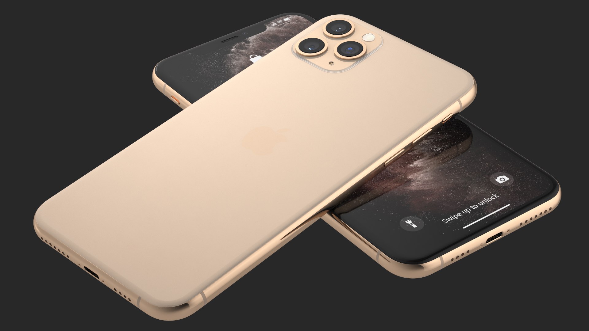 3D iphone 11 pro gold model TurboSquid 1499614