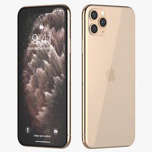 3D iphone 11 pro gold model