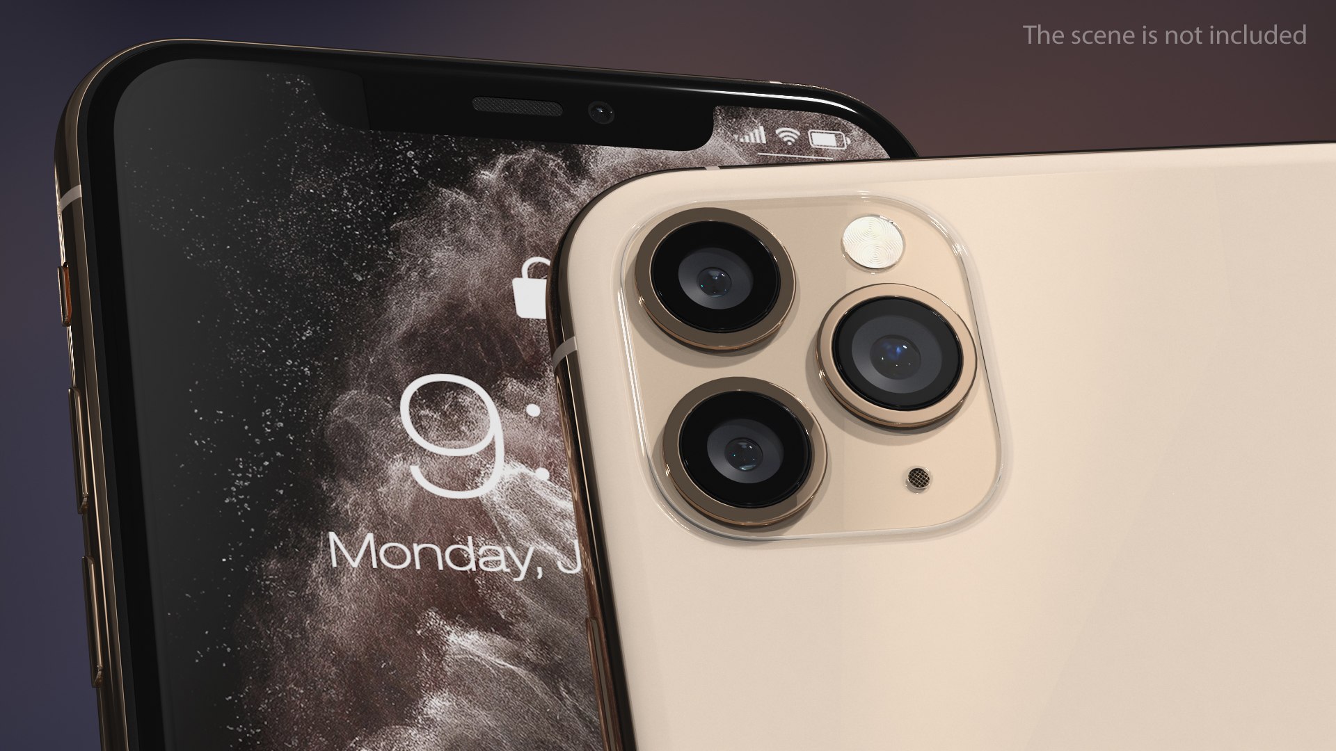 iPhone 11 Pro Max Gold 3D model preview