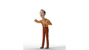 Fully rigged stylized 3d man character with textures