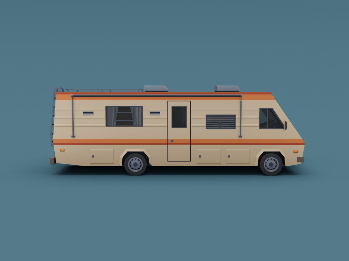 3D Model Motorhome Classic Stylized Low Poly - TurboSquid 2016909