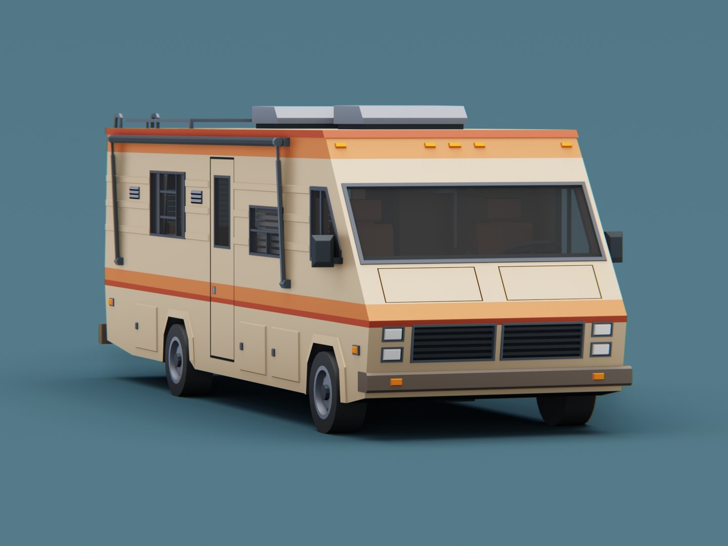 3D Model Motorhome Classic Stylized Low Poly - TurboSquid 2016909