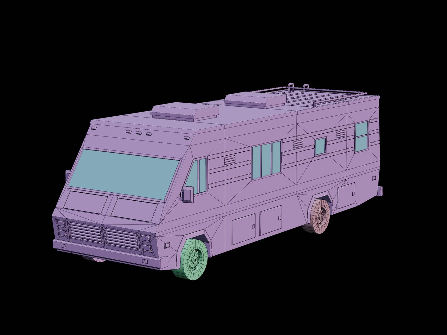 3D Model Motorhome Classic Stylized Low Poly - TurboSquid 2016909