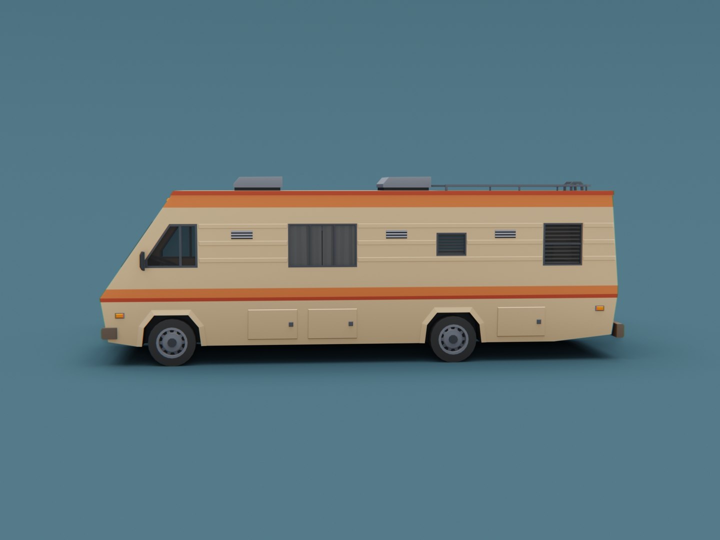 3D Model Motorhome Classic Stylized Low Poly - TurboSquid 2016909