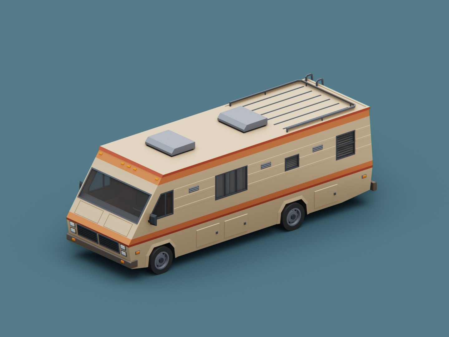 3D Model Motorhome Classic Stylized Low Poly - TurboSquid 2016909