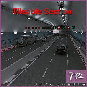 3D highway tunnel section