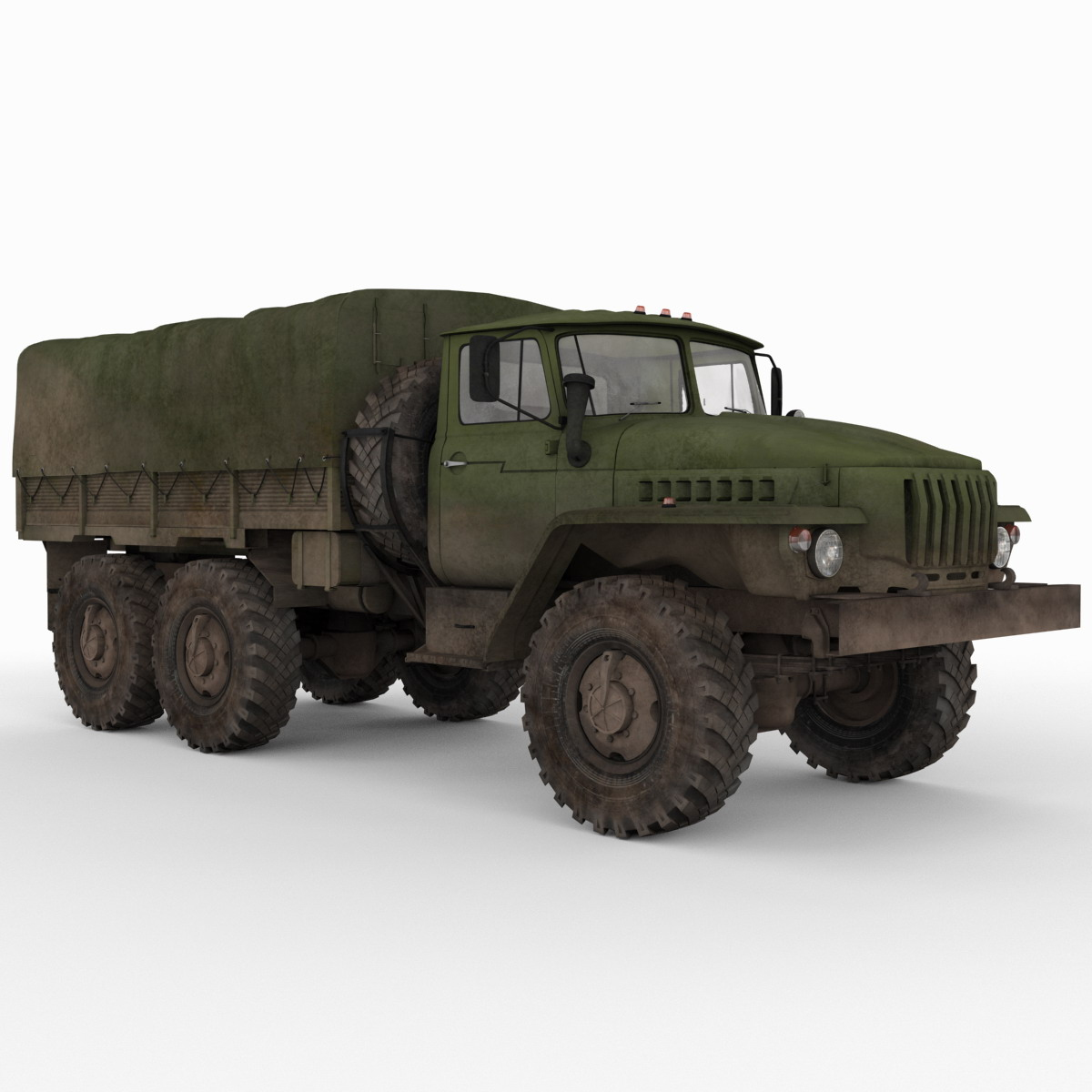 3ds Max Russian Army 6x6 Truck