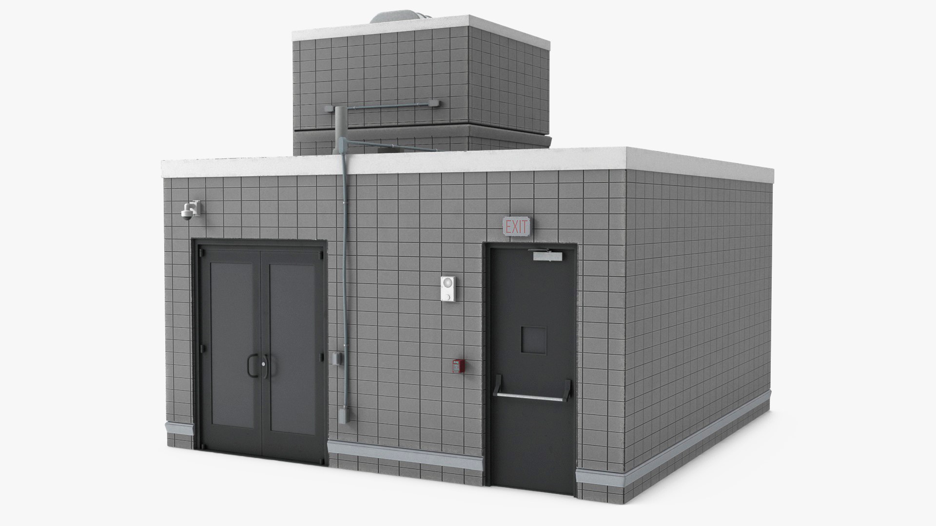 Building Rooftop Entrance 3D model preview