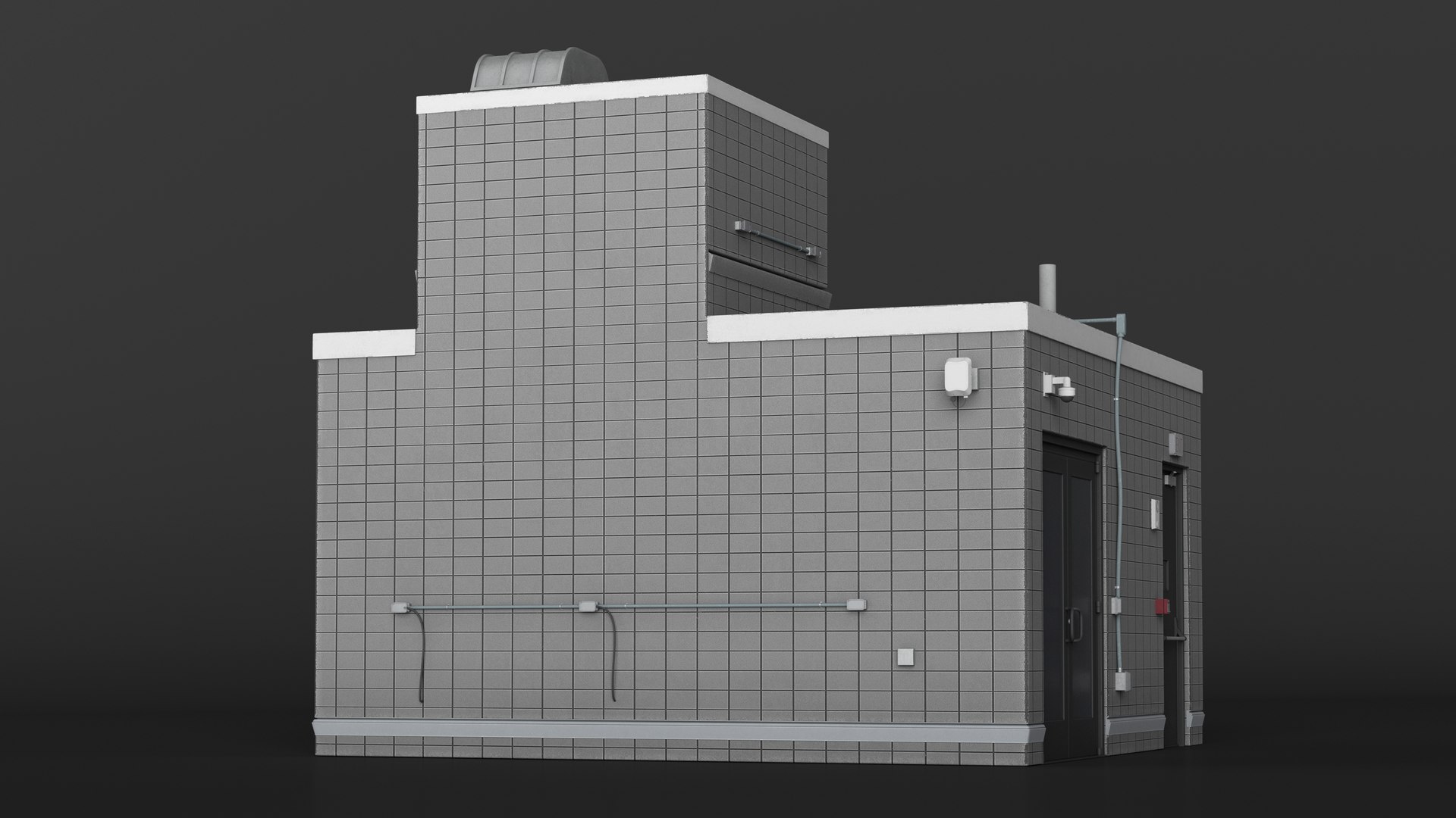 3D Building Rooftop Entrance - TurboSquid 2202003