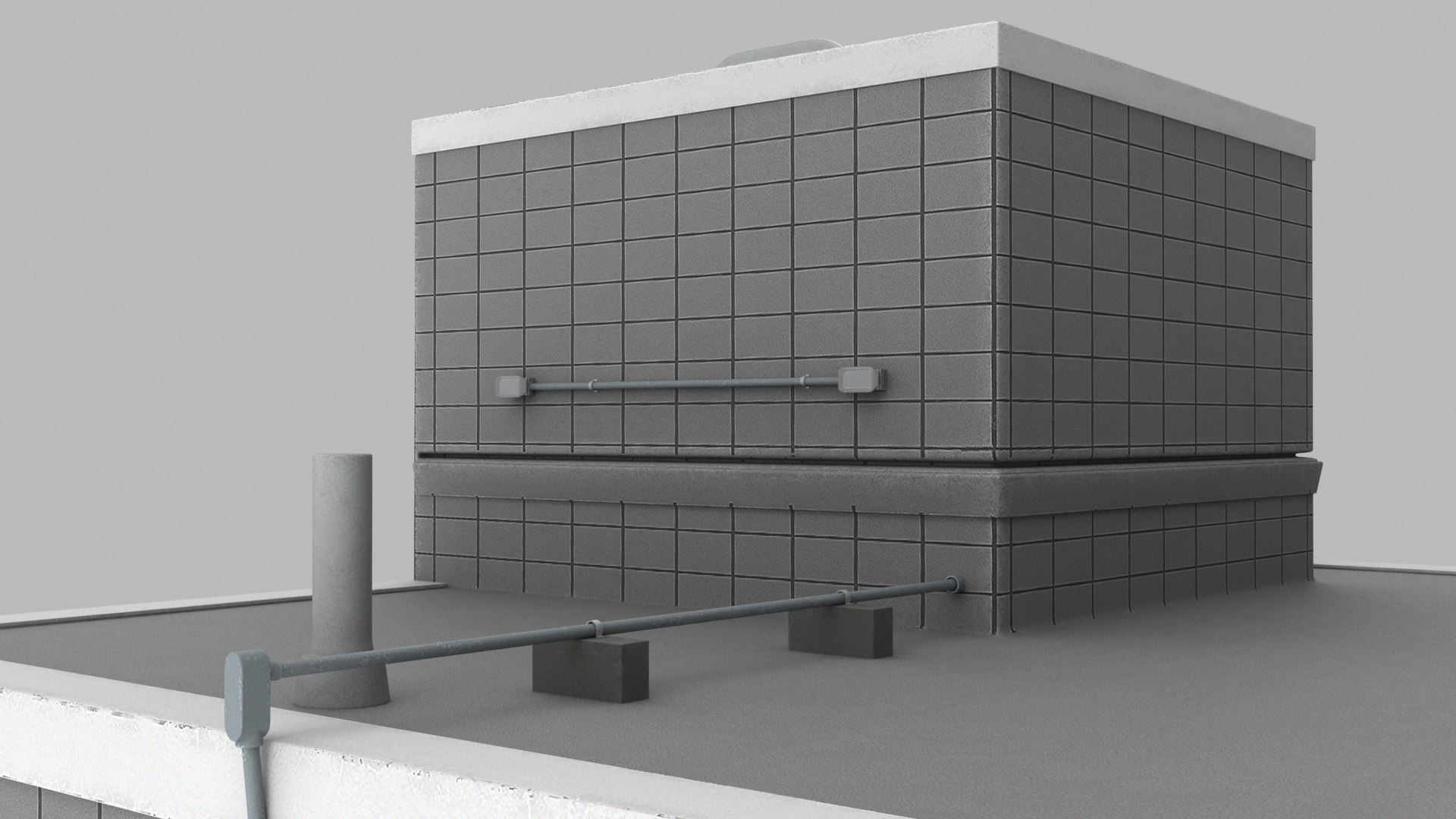 3D Building Rooftop Entrance - TurboSquid 2202003