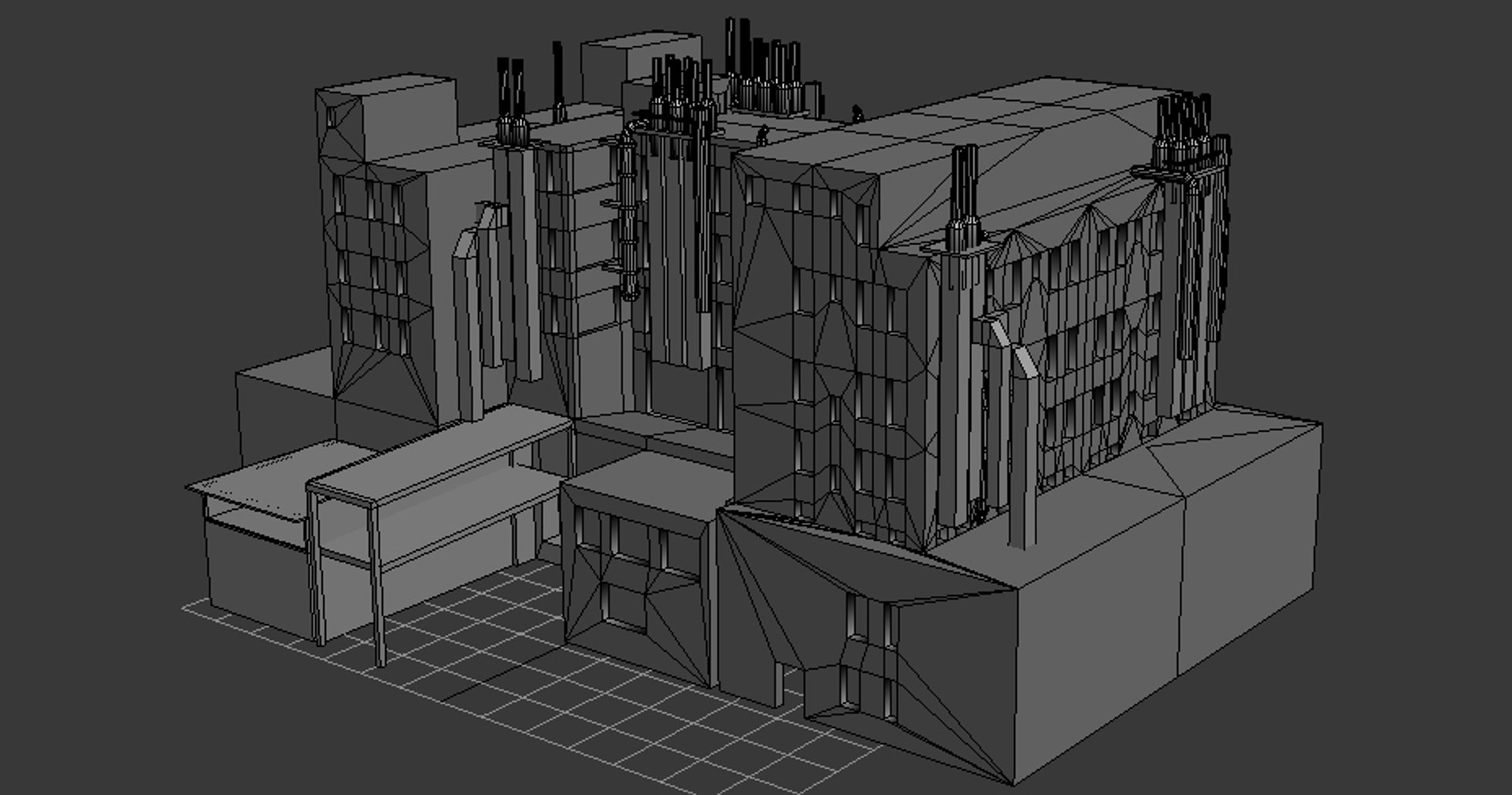 3D 5 non-textured buildings - TurboSquid 1216781