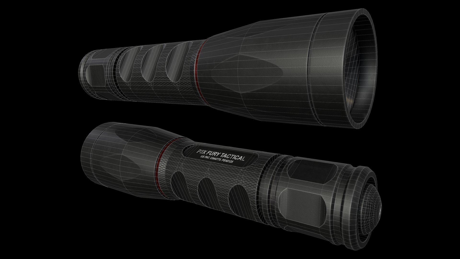 Flashlight P2X Fury Tactical 3D Model - TurboSquid 1806742