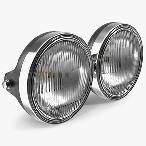 Motorcycle Headlight Pair White 3D model