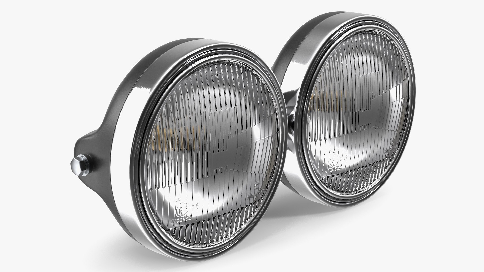 Motorcycle Headlight Pair White 3D model preview