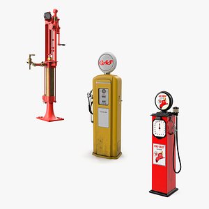 3D Retro Gas Pumps Collection